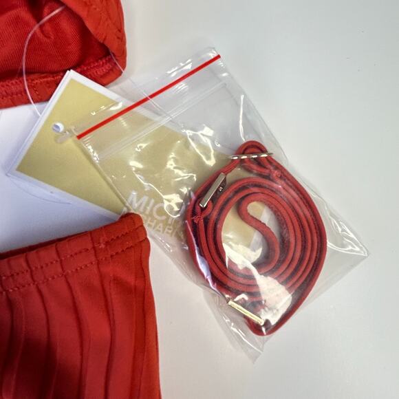 Michael Kors Ribbed Two Piece Swimsuit Terracotta MM6P064 Women Small NWT - Picture 6 of 10